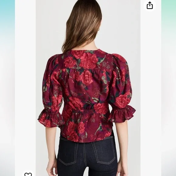 Free People Found You Printed Floral Top - Picture 5 of 9